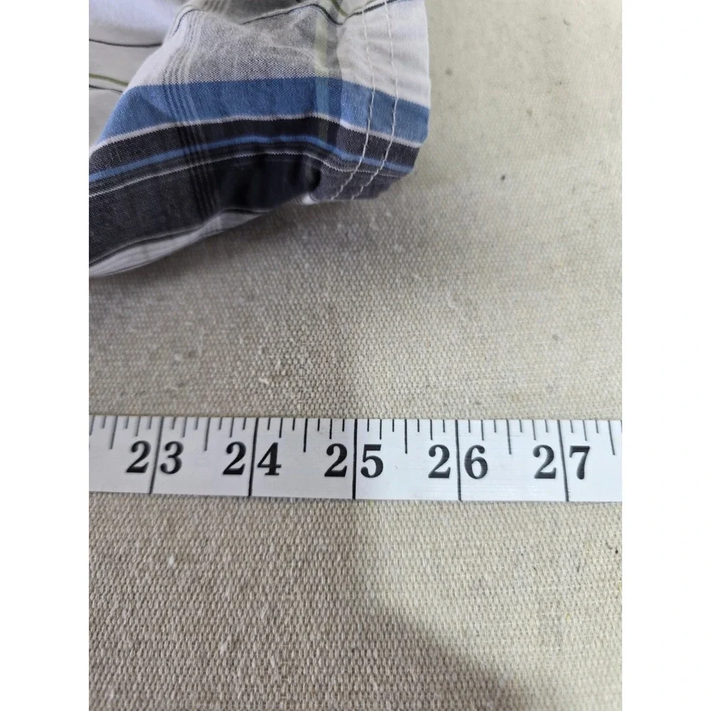Wrangler Mens Plaid Cargo Shorts White Blue Grey Cotton 60CMW4L Size 46